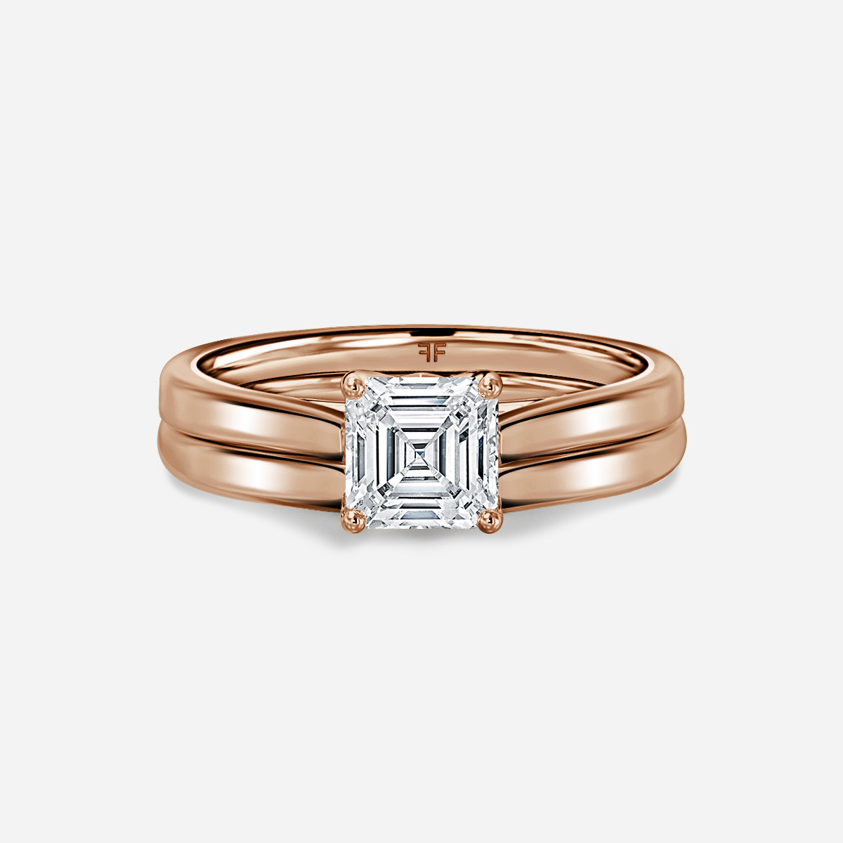 Aerin Solitaire Plain Band Bridal Set