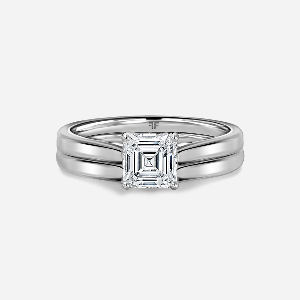 Aerin Solitaire Plain Band Bridal Set
