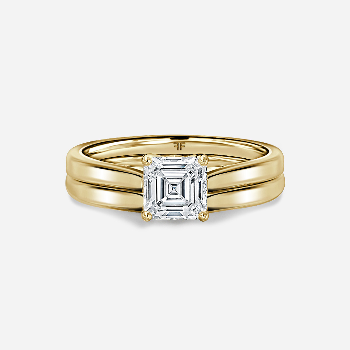 Aerin Solitaire Plain Band Bridal Set