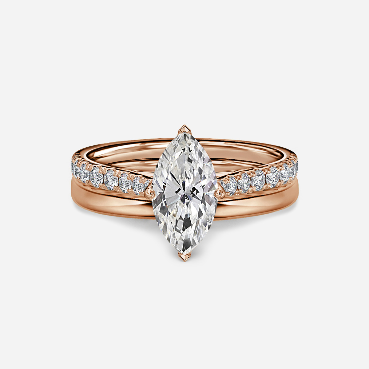 Aerin Plain Band Bridal Set