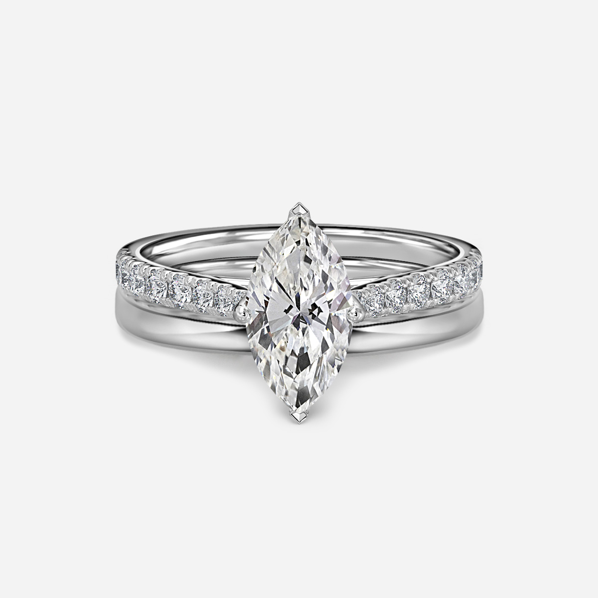 Aerin Plain Band Bridal Set