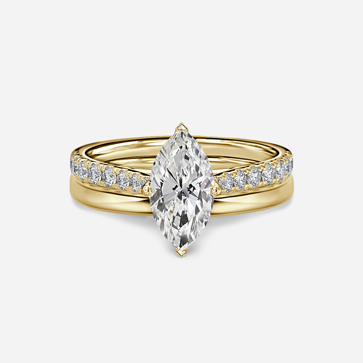 Aerin Plain Band Bridal Set