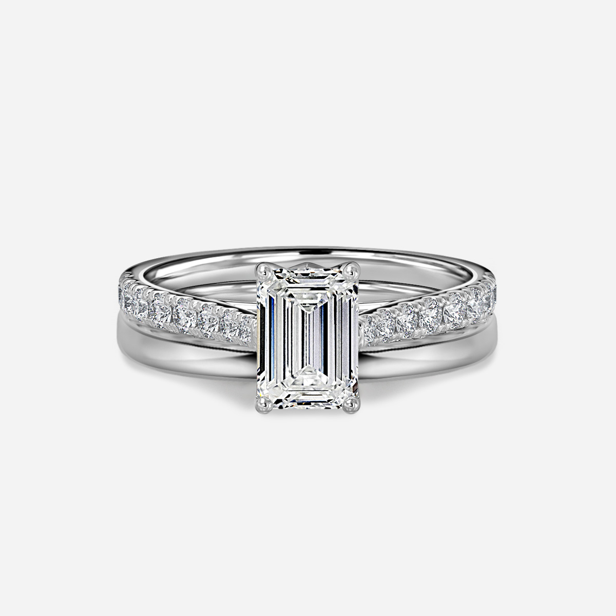 Aerin Plain Band Bridal Set