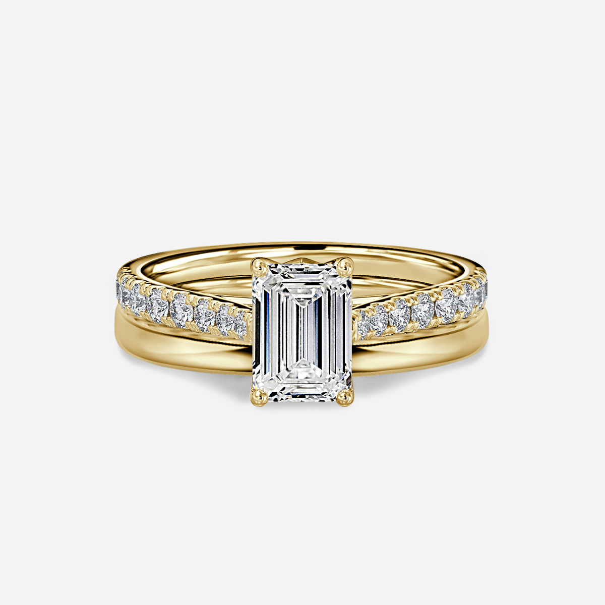 Aerin Plain Band Bridal Set