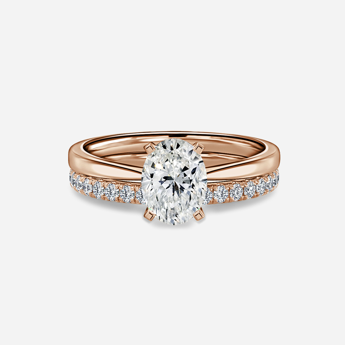 Firefly Solitaire Pavé Band Bridal Set