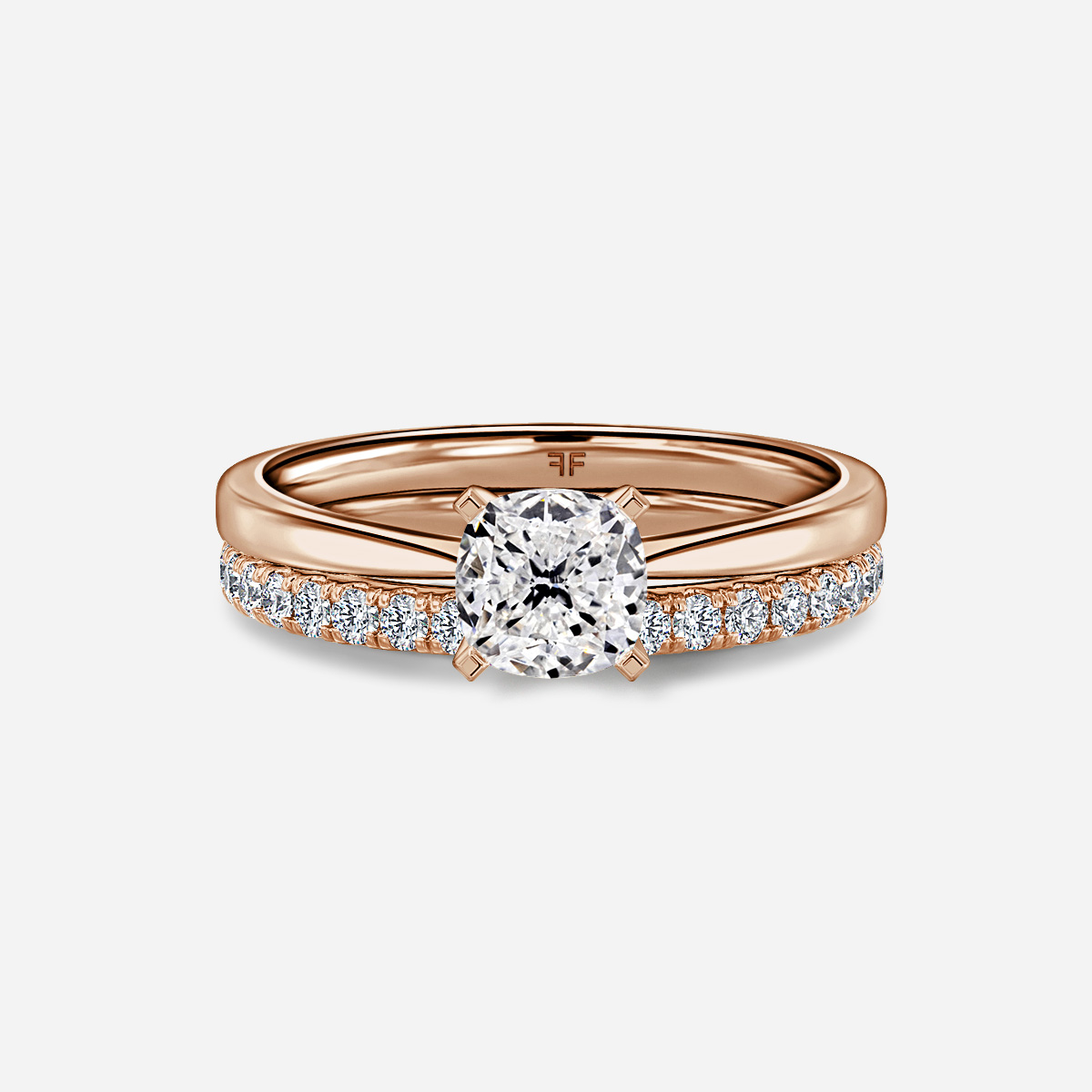 Firefly Solitaire Pavé Band Bridal Set