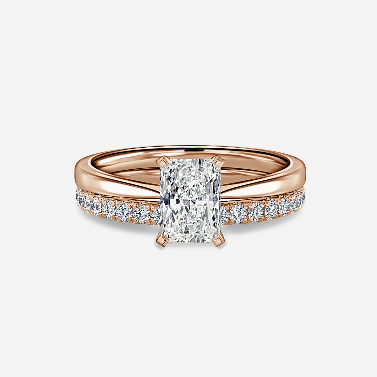 Firefly Solitaire Pavé Band Bridal Set