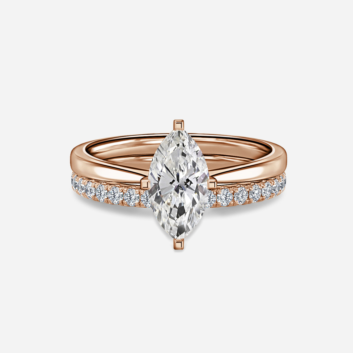 Firefly Solitaire Pavé Band Bridal Set