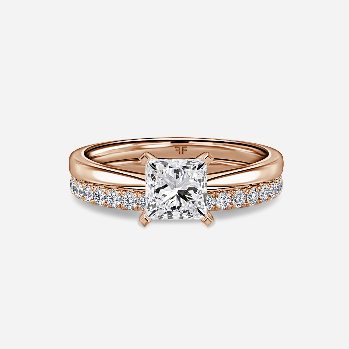 Firefly Solitaire Pavé Band Bridal Set