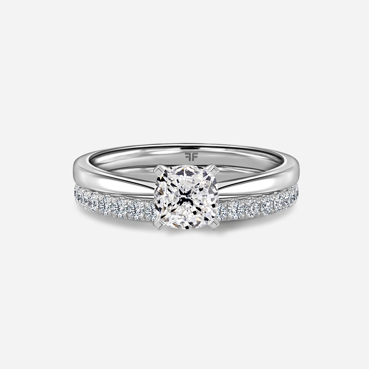 Firefly Solitaire Pavé Band Bridal Set