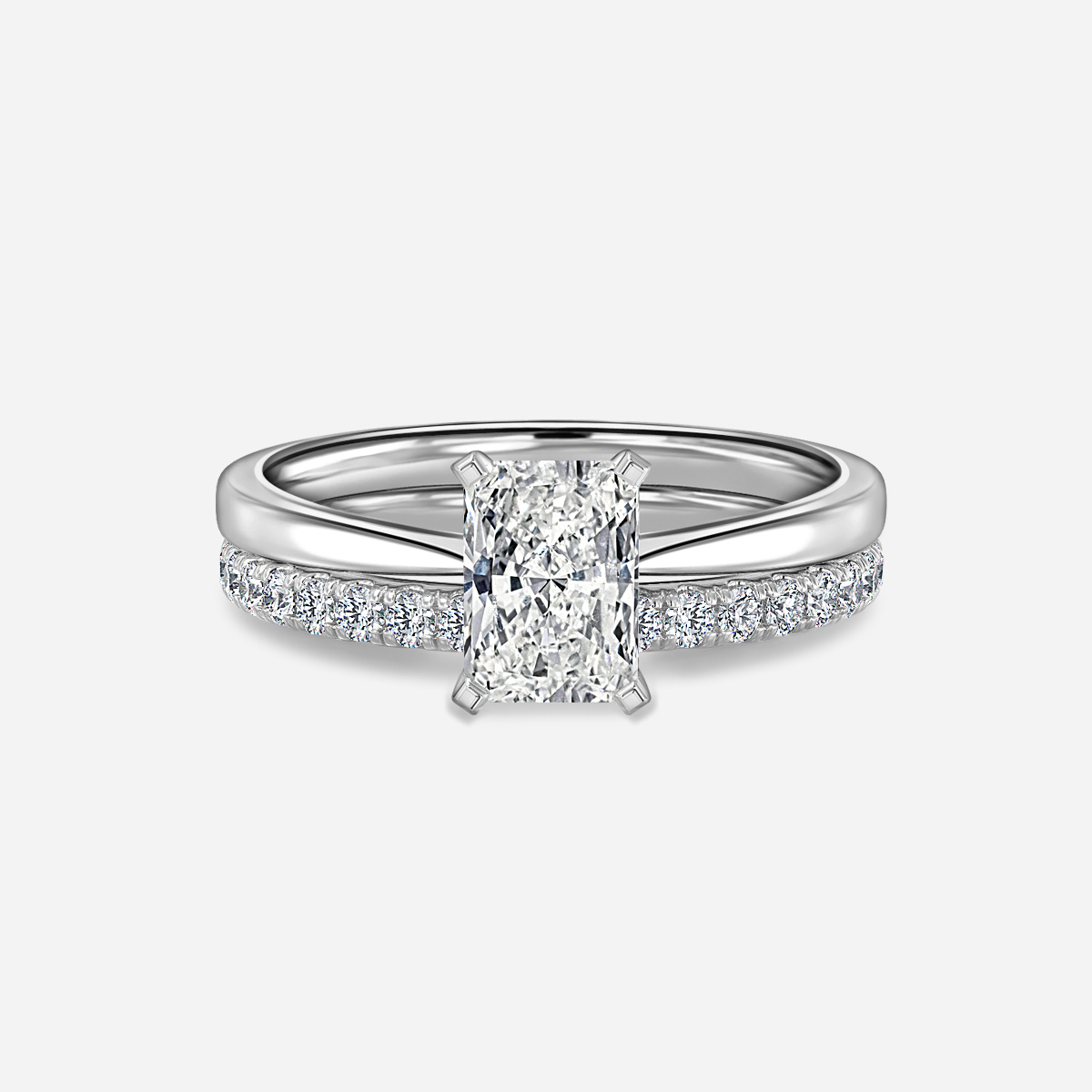 Firefly Solitaire Pavé Band Bridal Set