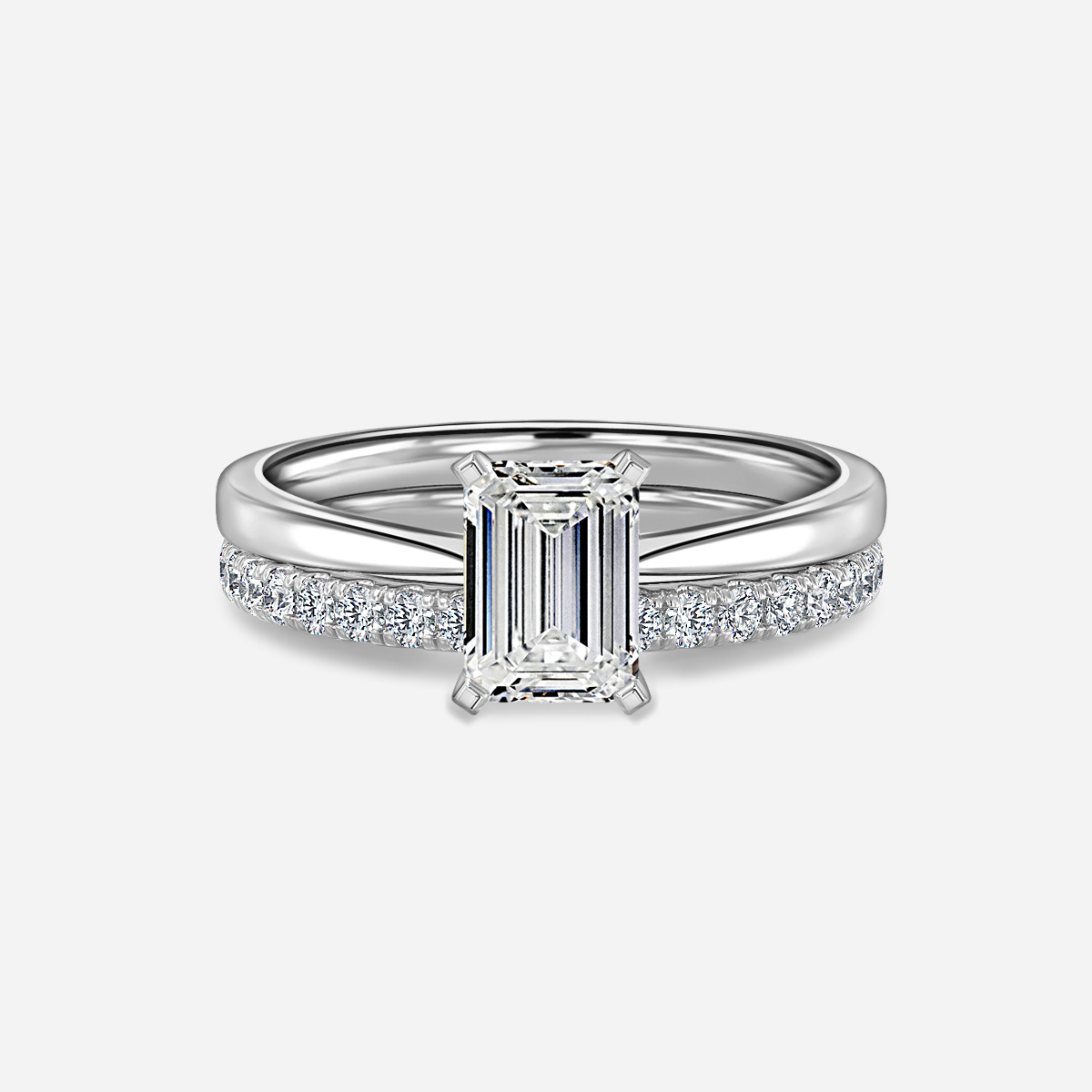 Firefly Solitaire Pavé Band Bridal Set