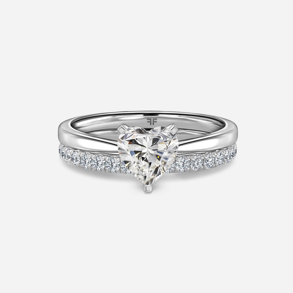 Firefly Solitaire Pavé Band Bridal Set