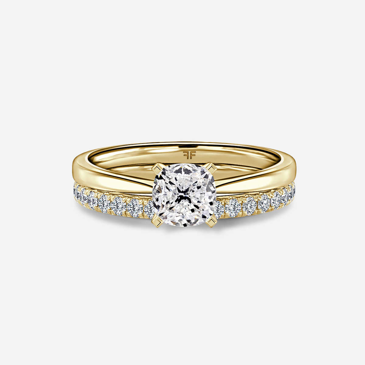 Firefly Solitaire Pavé Band Bridal Set