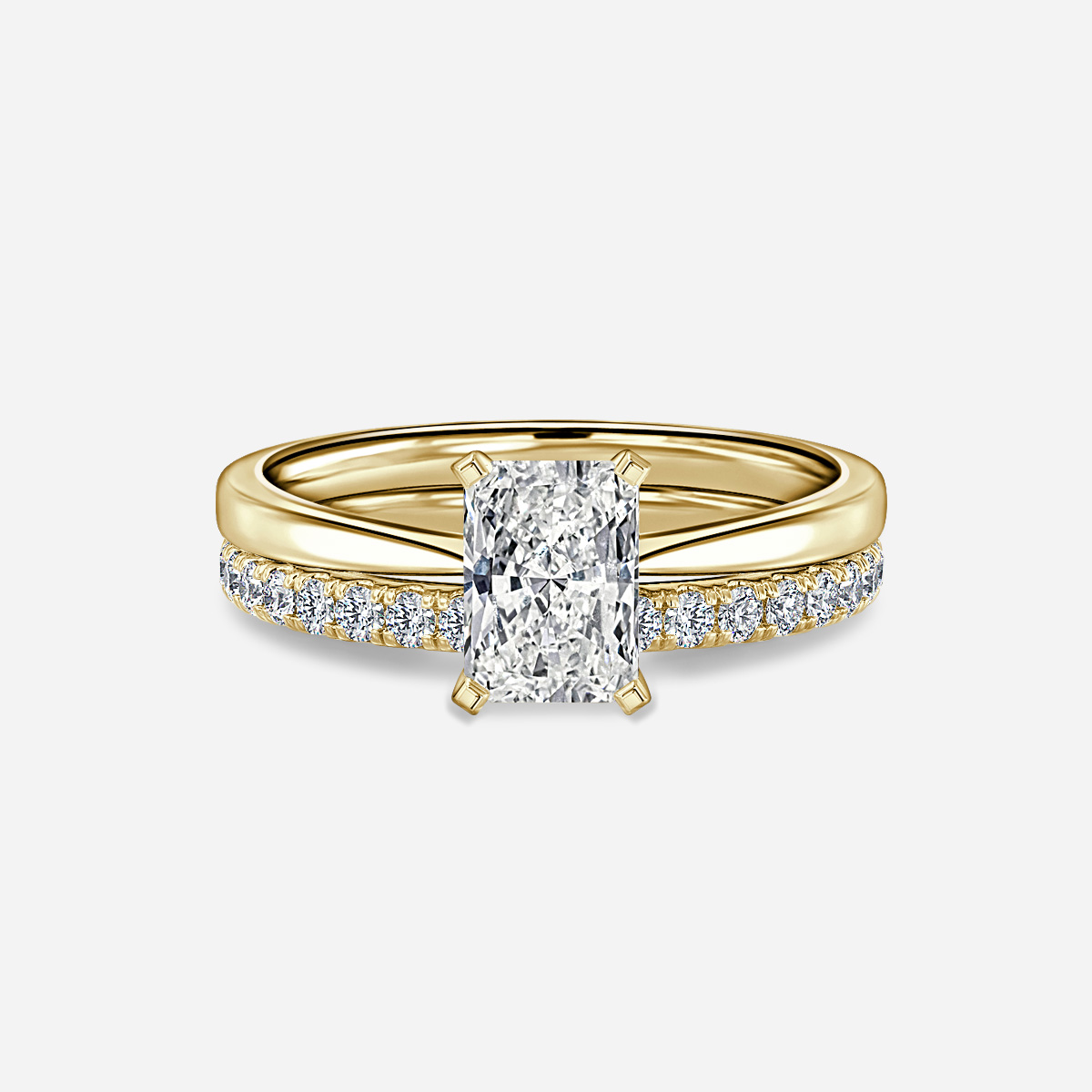 Firefly Solitaire Pavé Band Bridal Set