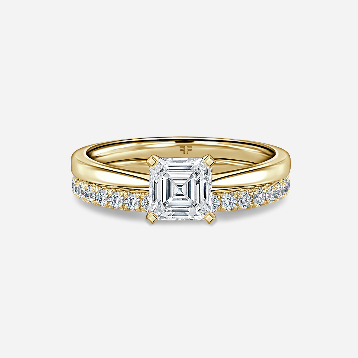 Firefly Solitaire Pavé Band Bridal Set