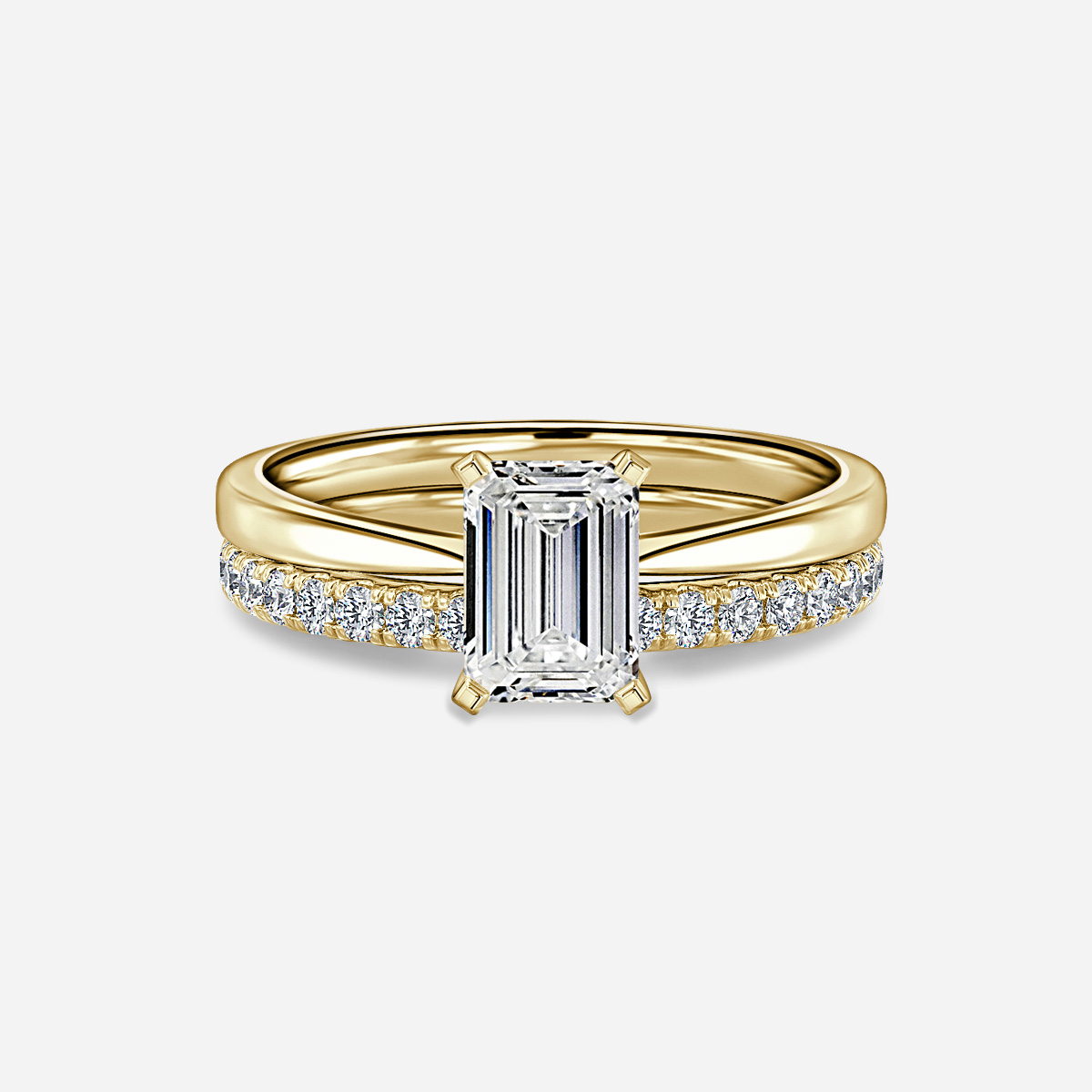 Firefly Solitaire Pavé Band Bridal Set