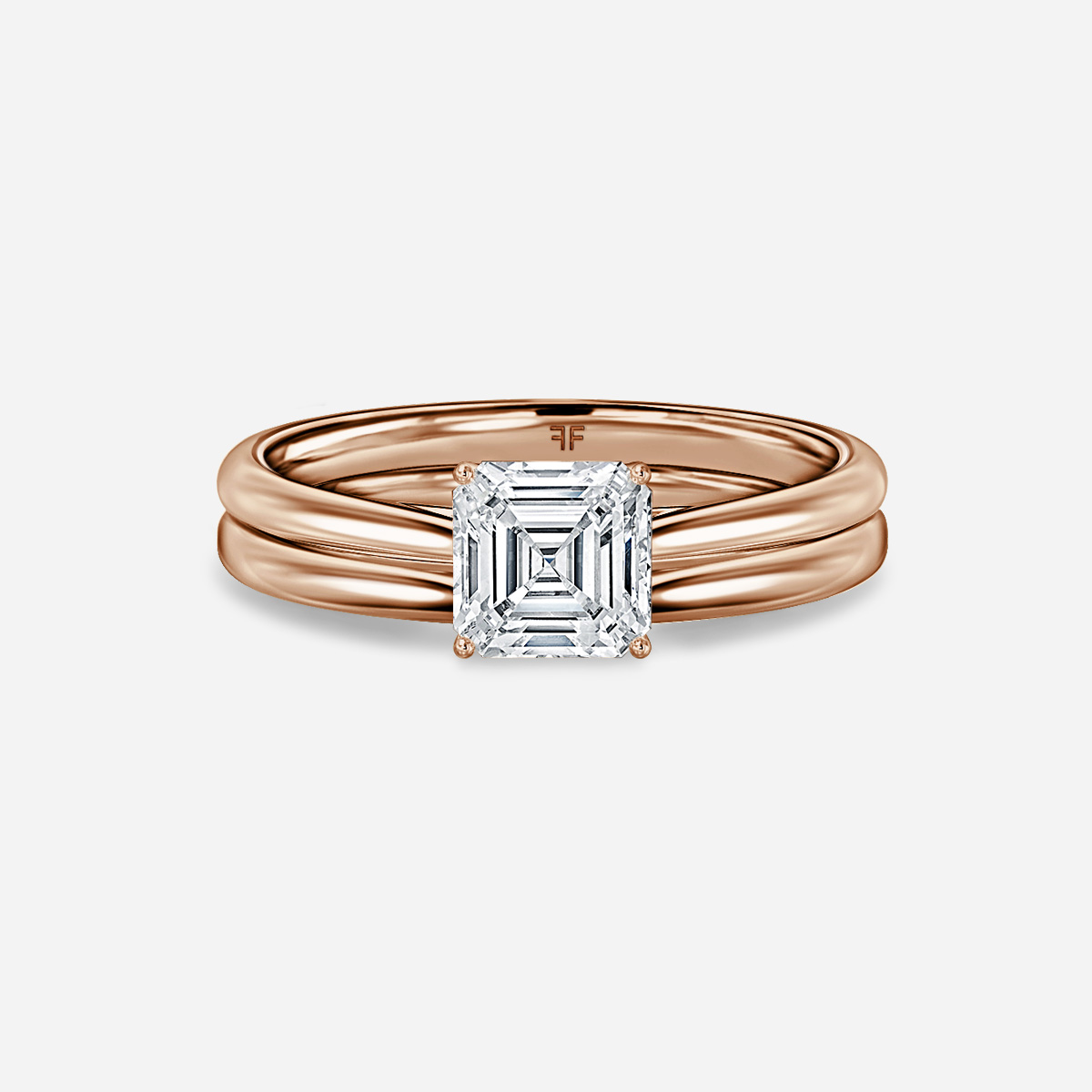 Jessie Solitaire Plain Band Bridal Set