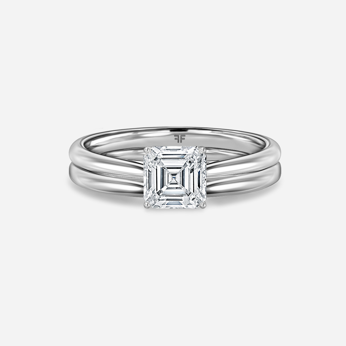 Jessie Solitaire Plain Band Bridal Set