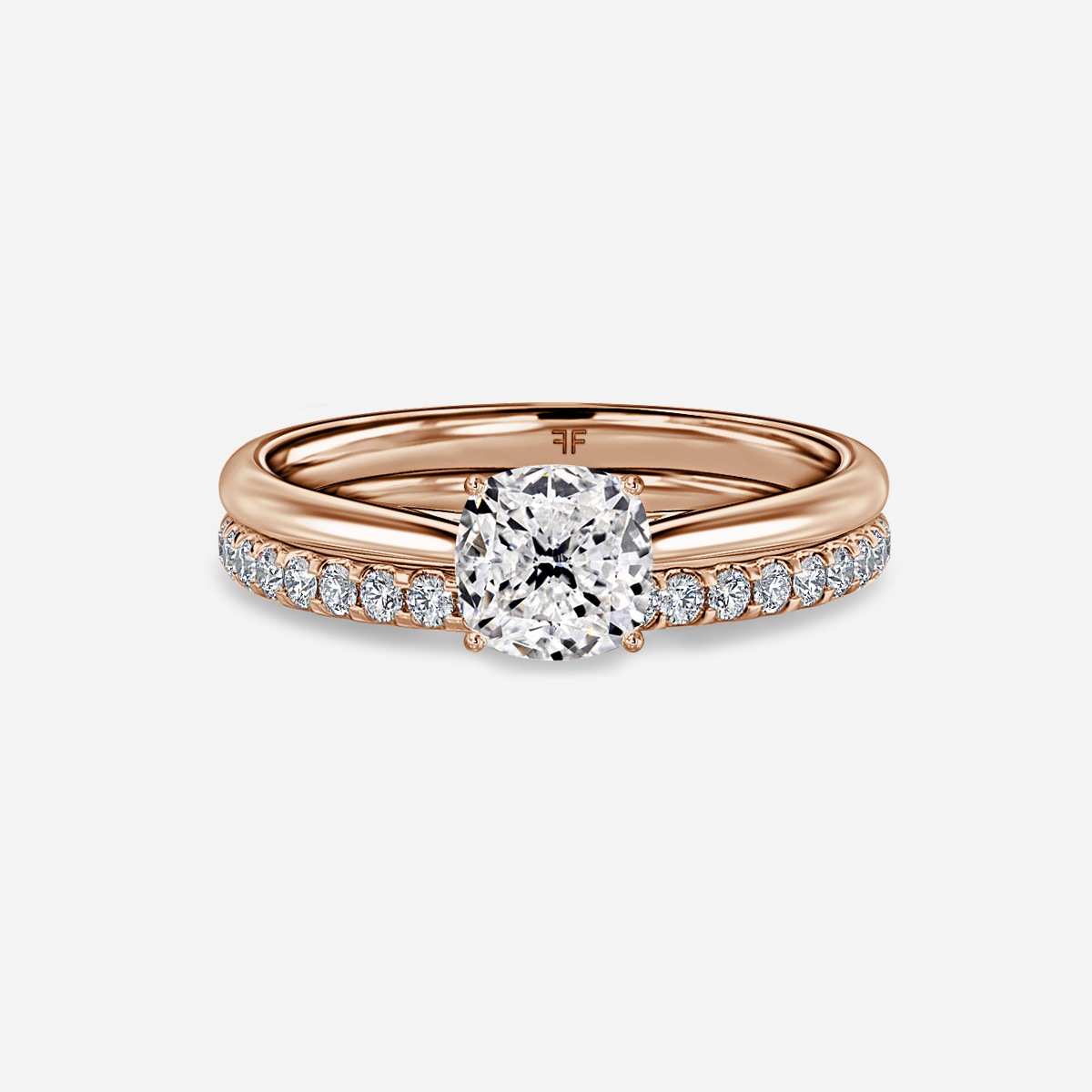 Jessie Solitaire Pavé Band Bridal Set