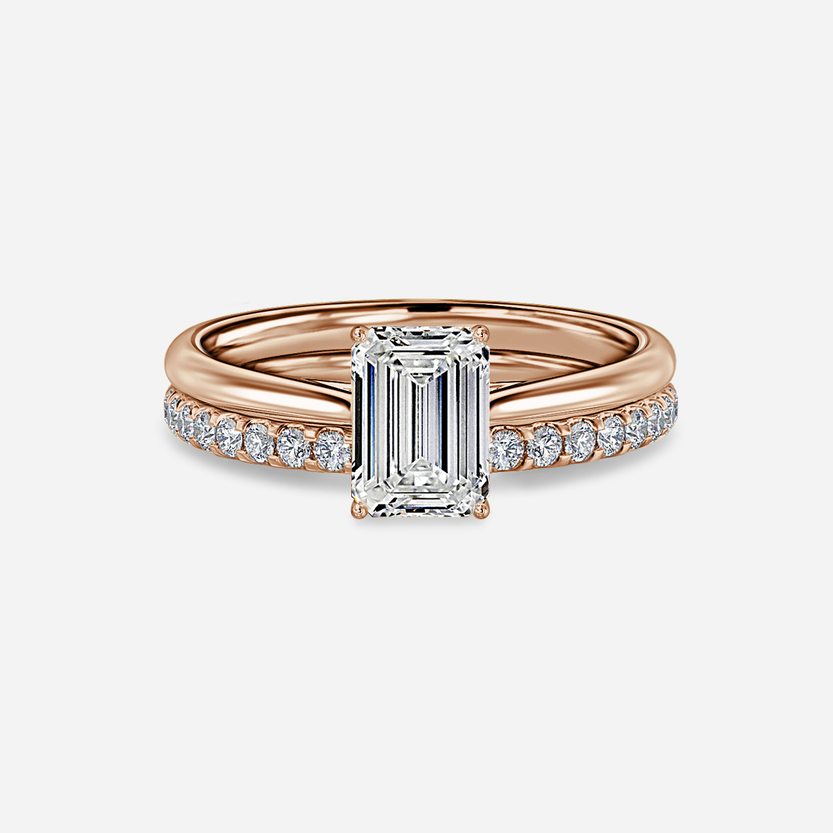 Jessie Solitaire Pavé Band Bridal Set