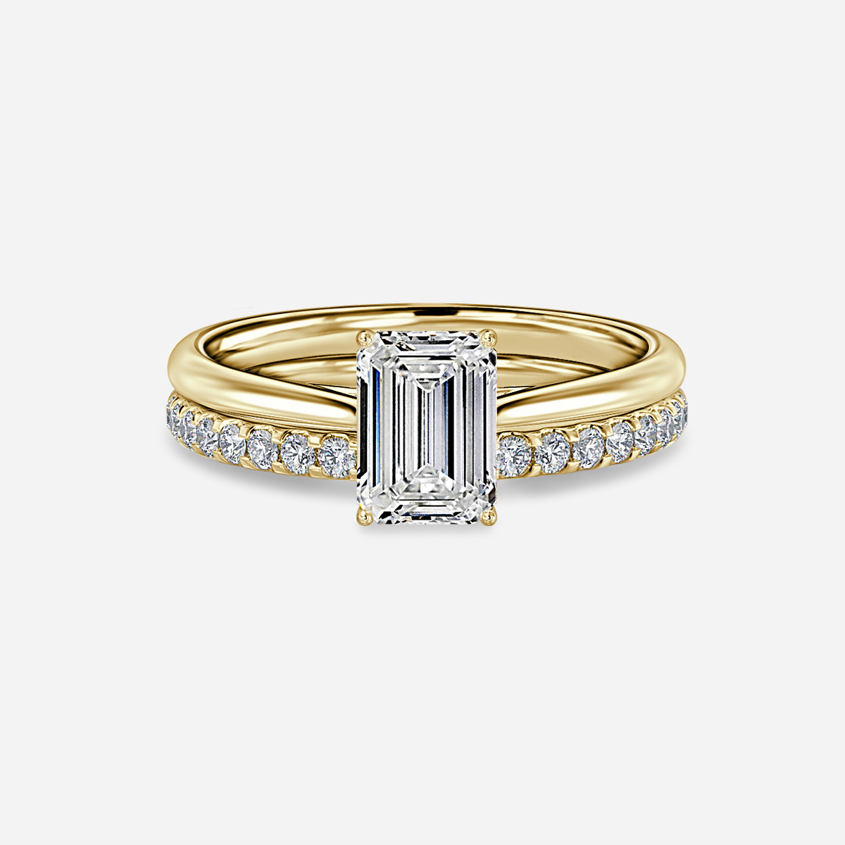 Jessie Solitaire Pavé Band Bridal Set
