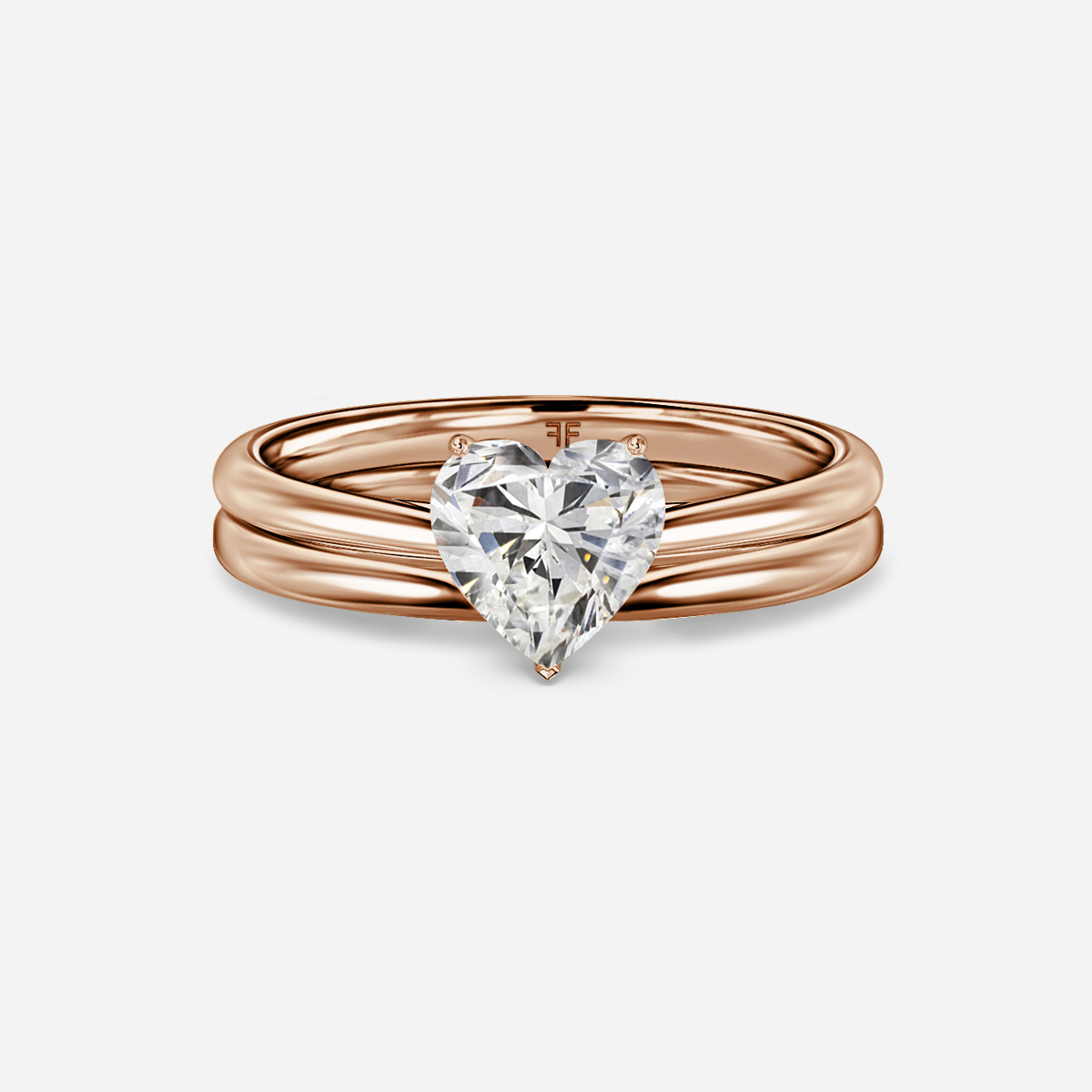 Jessie Solitaire Plain Band Bridal Set