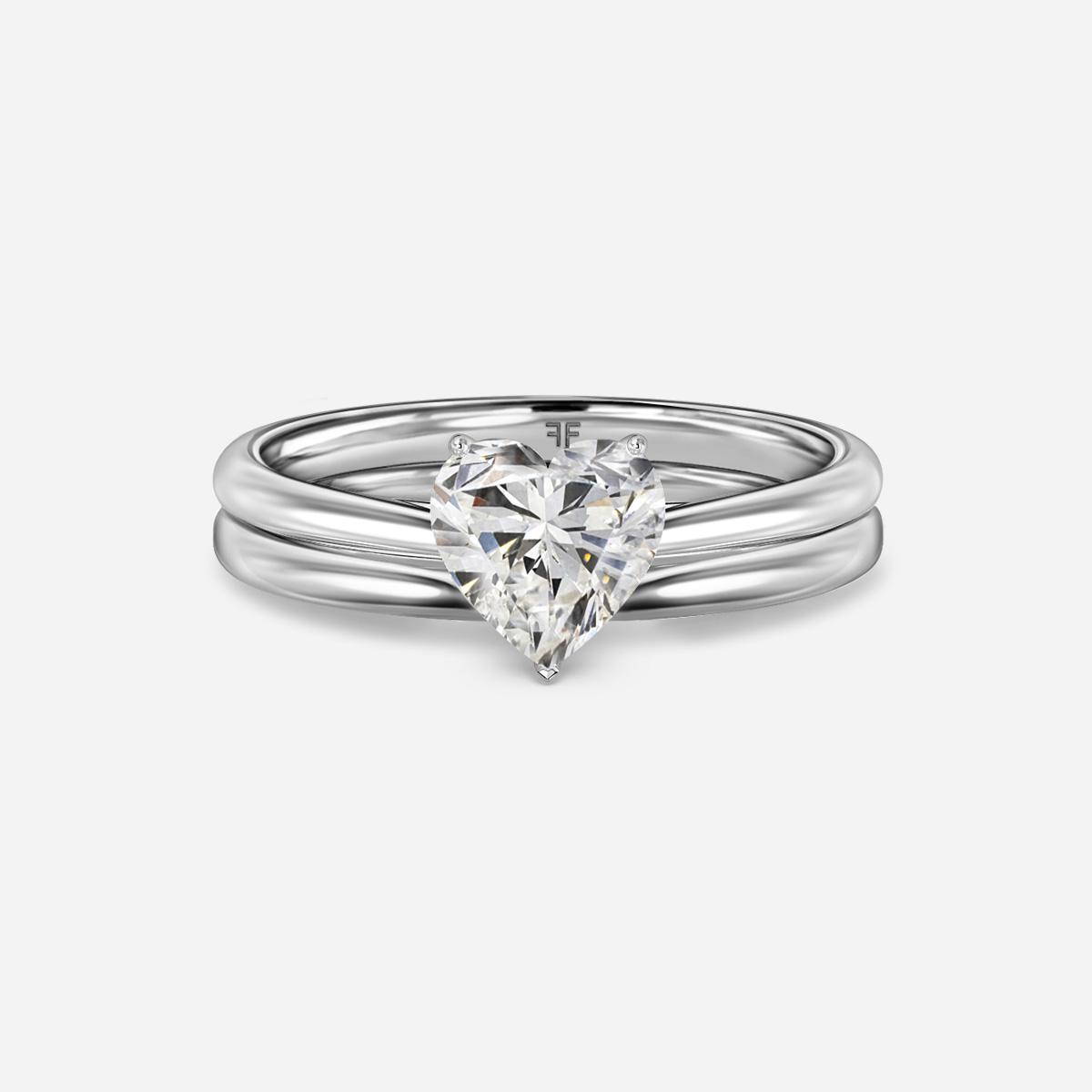 Jessie Solitaire Plain Band Bridal Set
