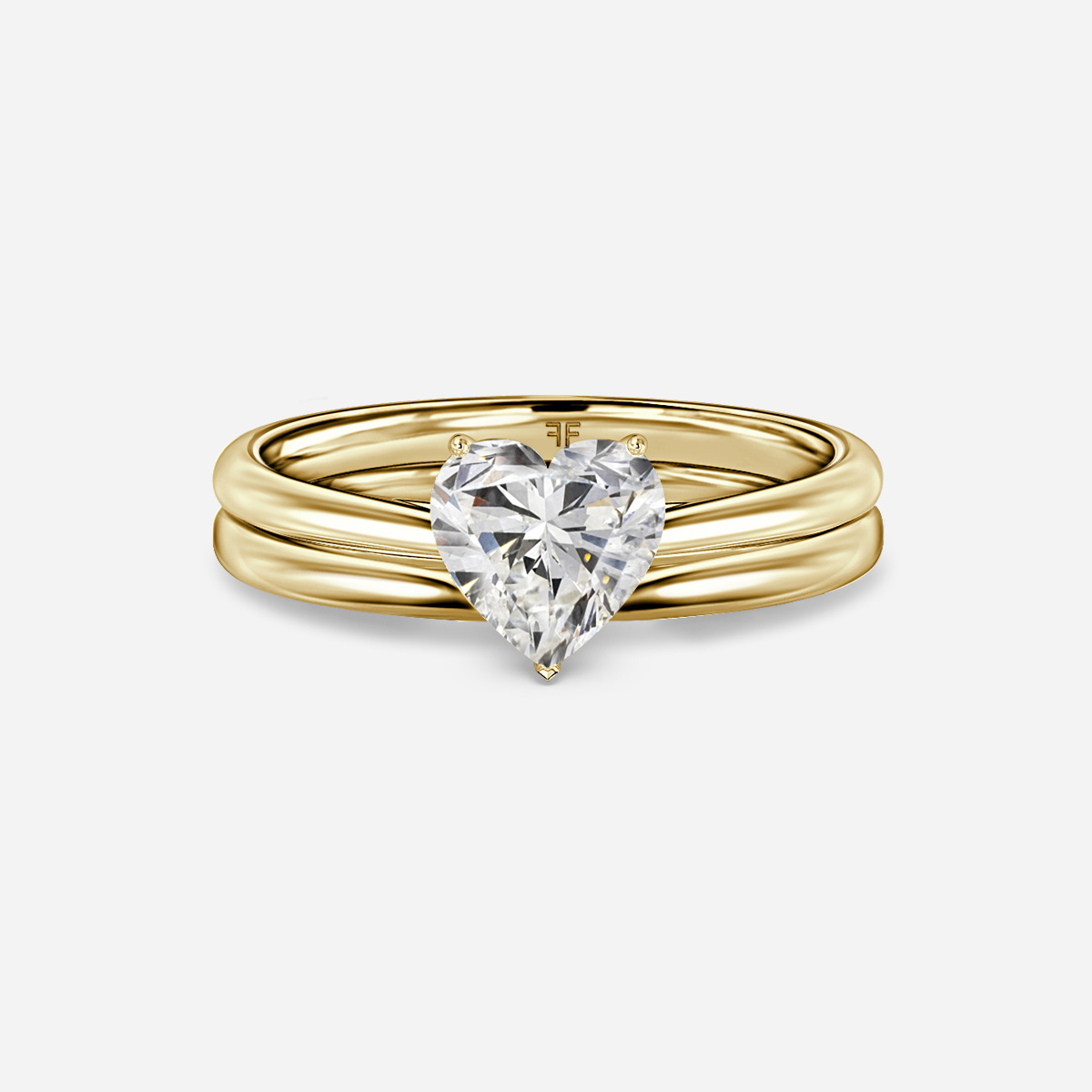 Jessie Solitaire Plain Band Bridal Set
