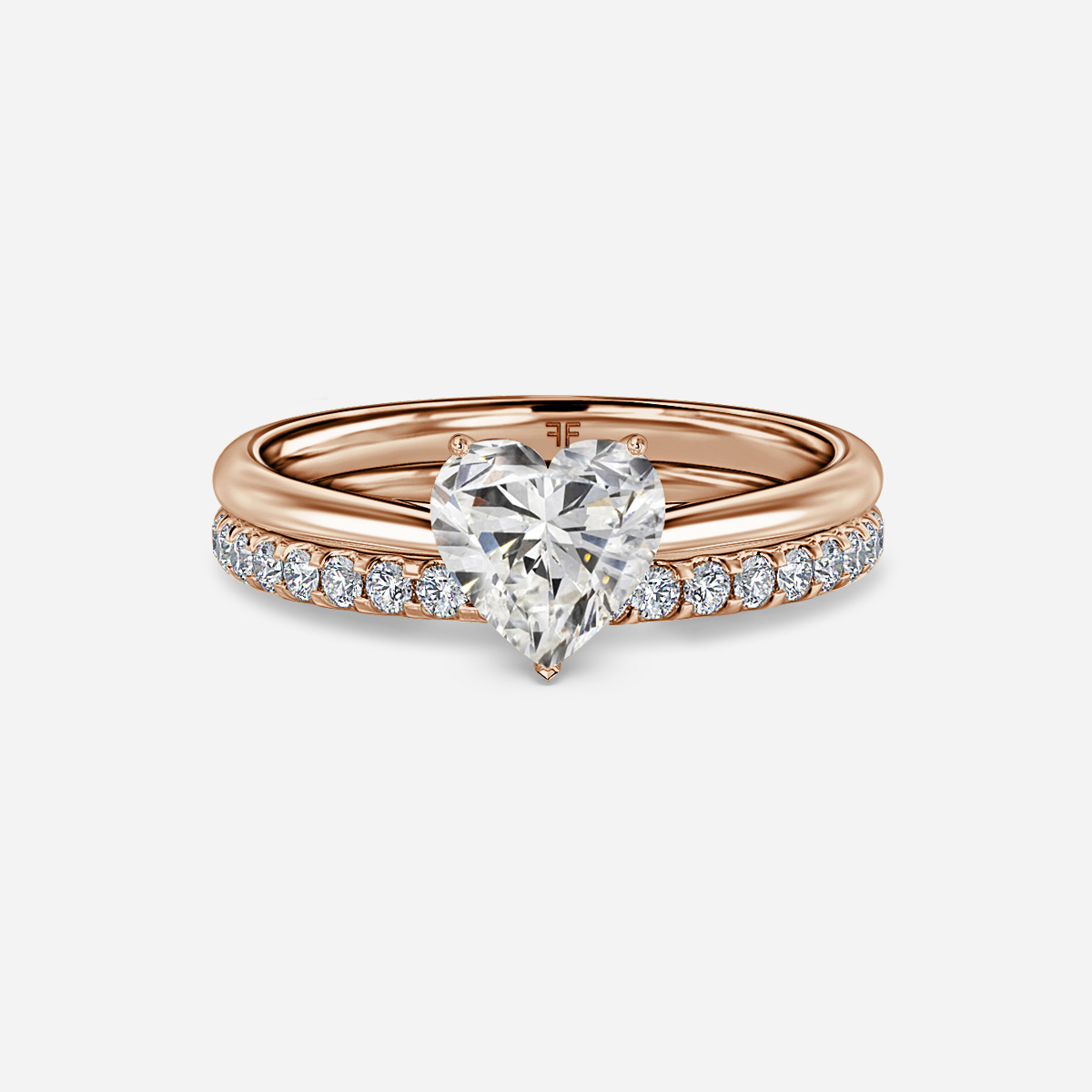 Jessie Solitaire Pavé Band Bridal Set