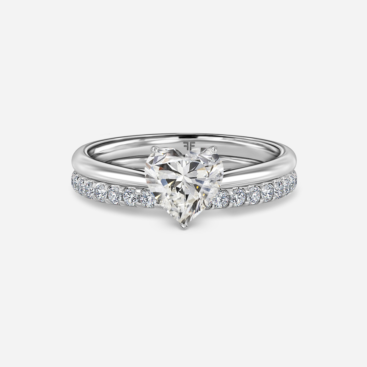 Jessie Solitaire Pavé Band Bridal Set