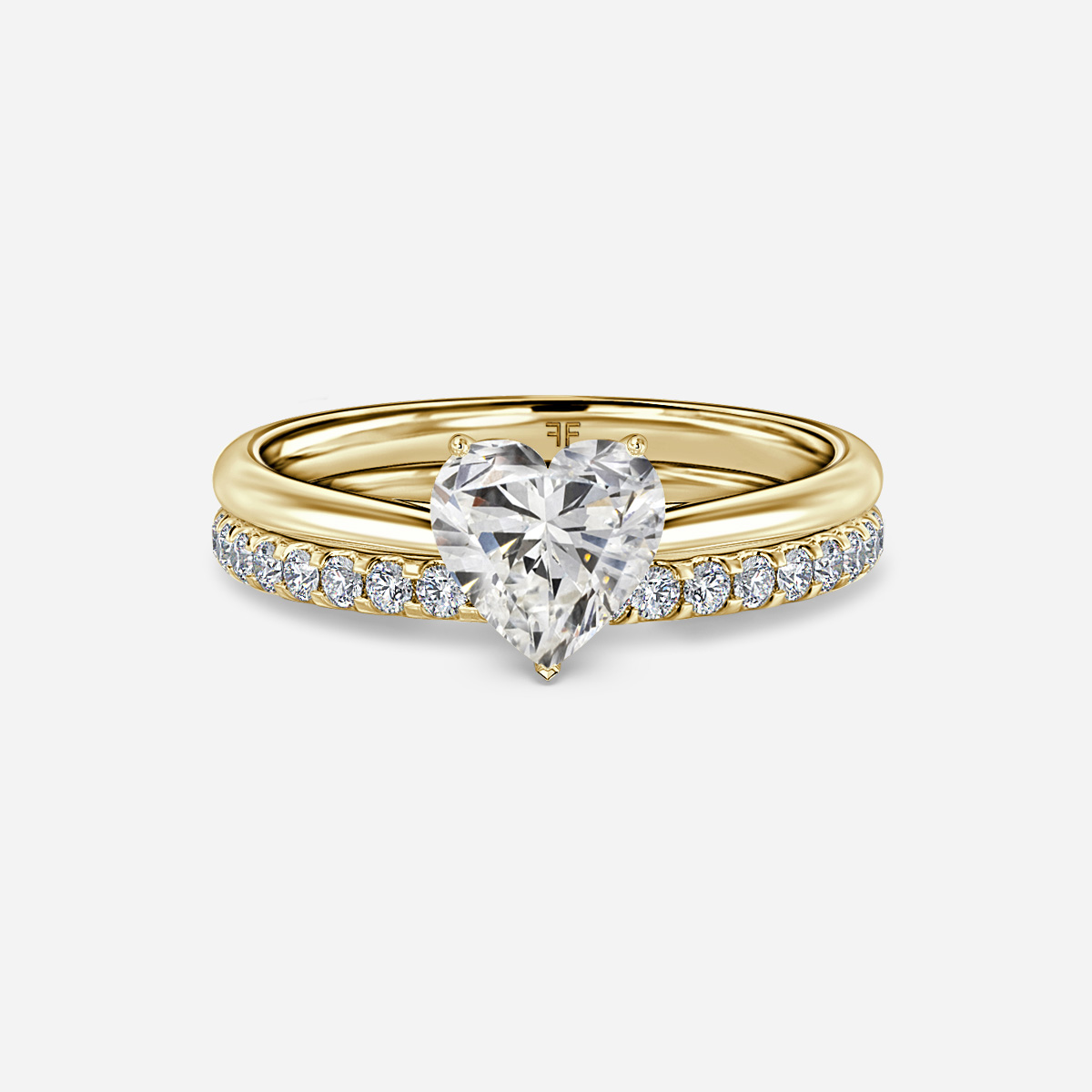 Jessie Solitaire Pavé Band Bridal Set