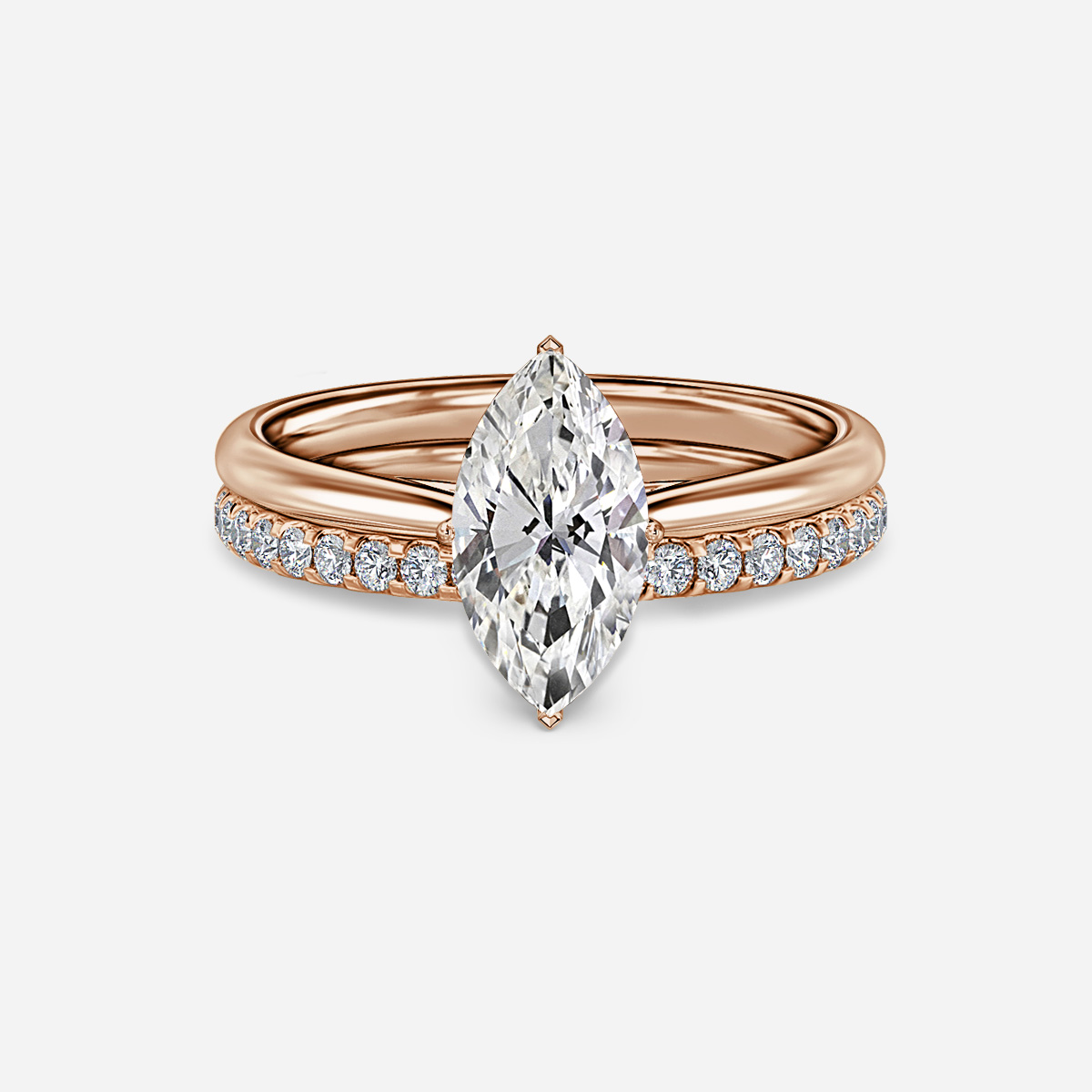 Jessie Solitaire Pavé Band Bridal Set