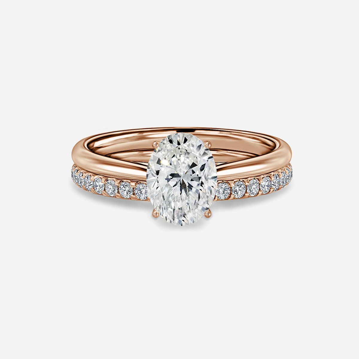 Jessie Solitaire Pavé Band Bridal Set