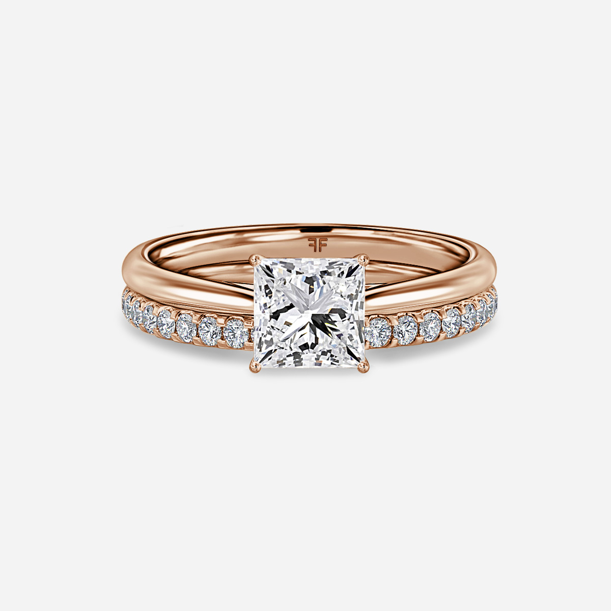 Jessie Solitaire Pavé Band Bridal Set