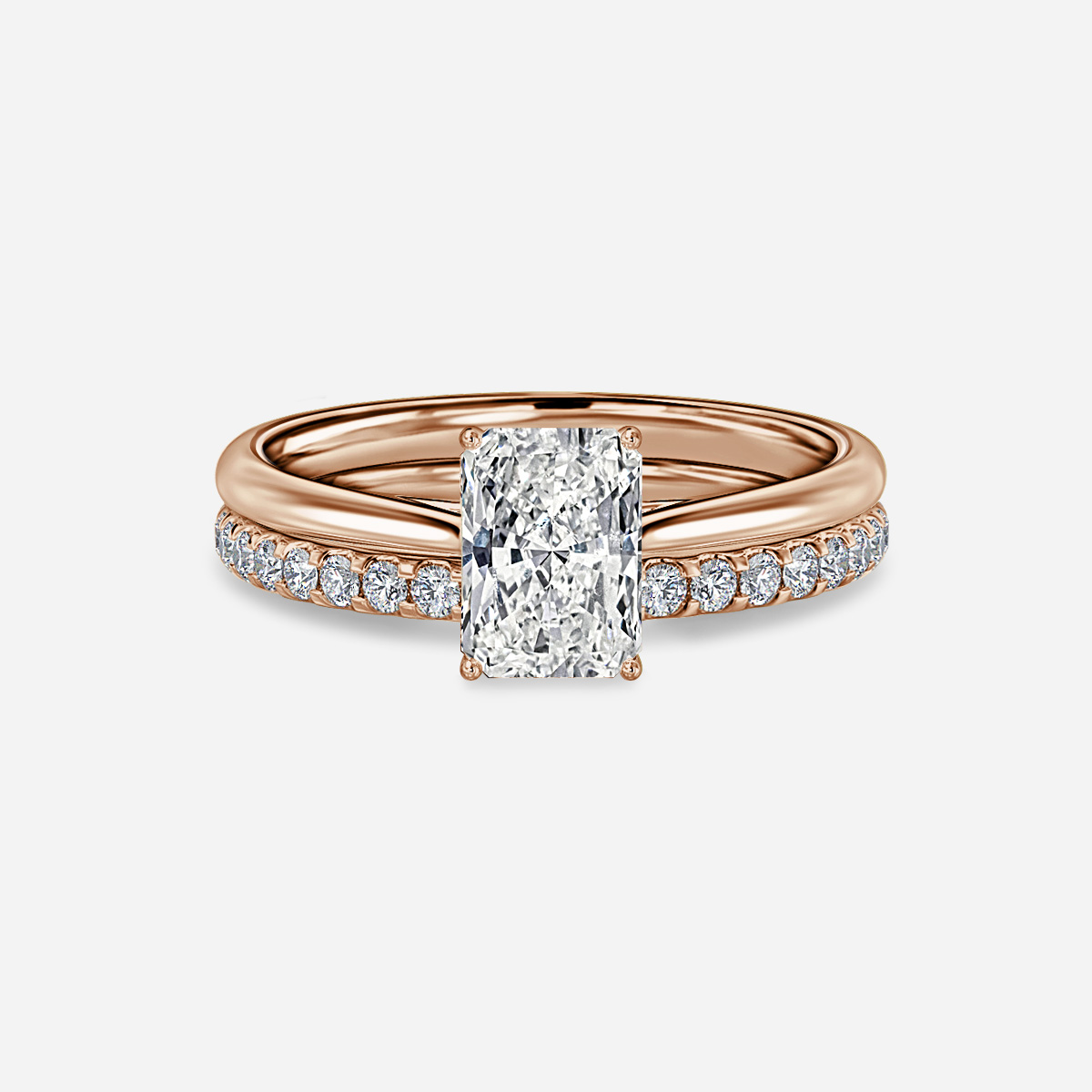 Jessie Solitaire Pavé Band Bridal Set