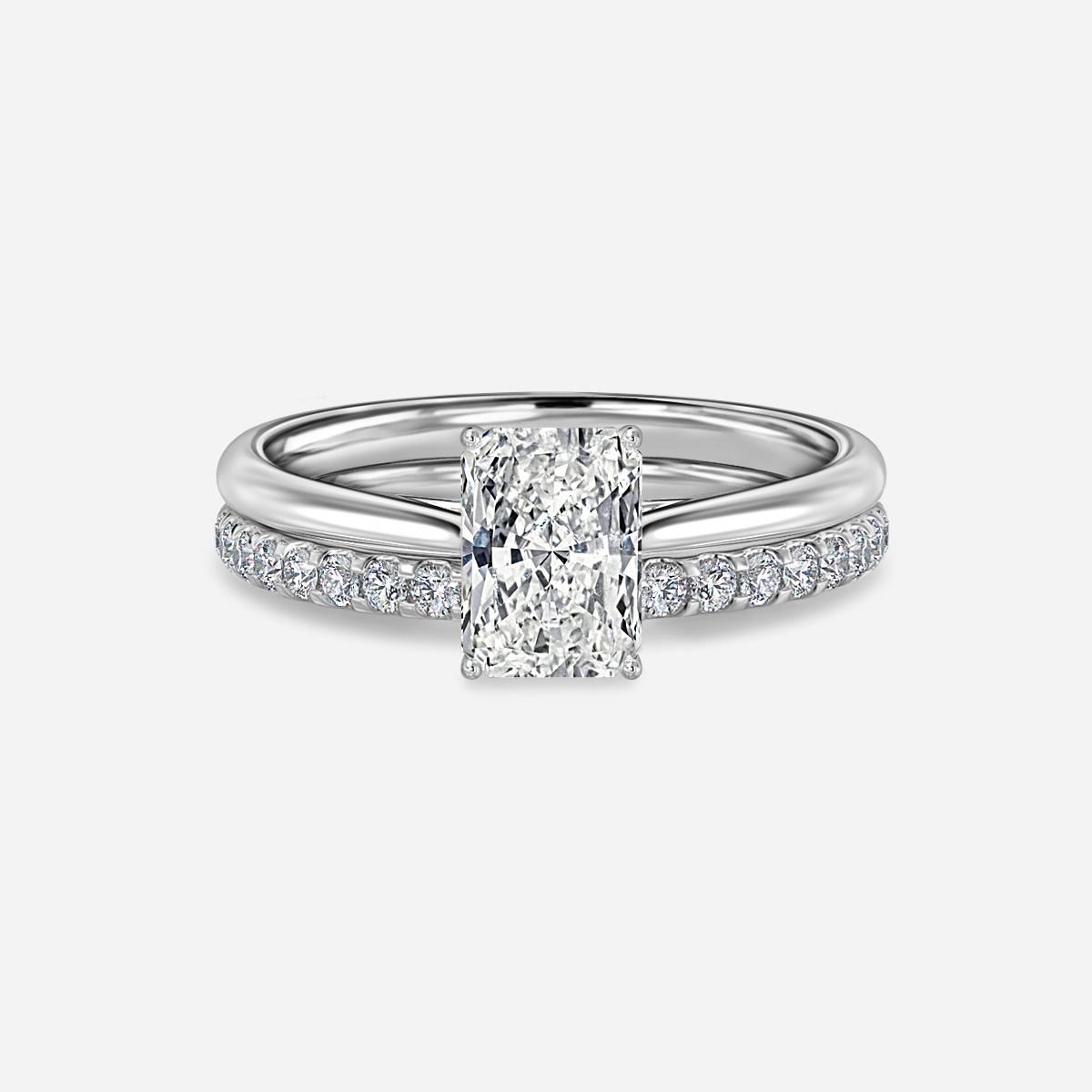 Jessie Solitaire Pavé Band Bridal Set