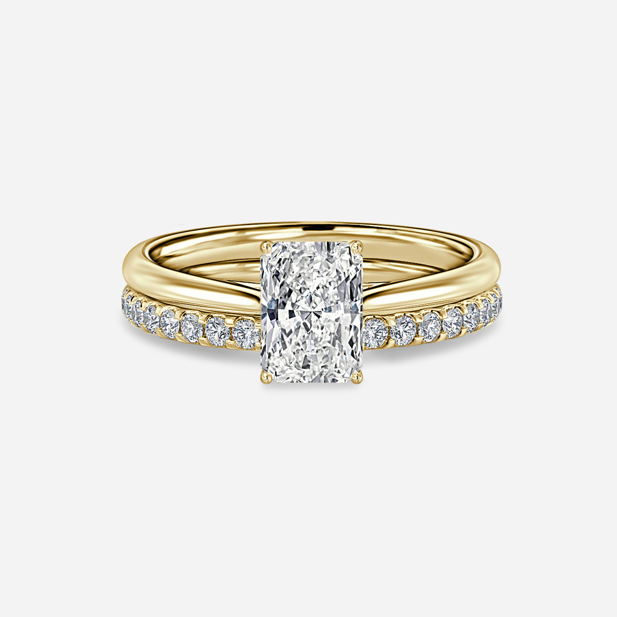 Jessie Solitaire Pavé Band Bridal Set