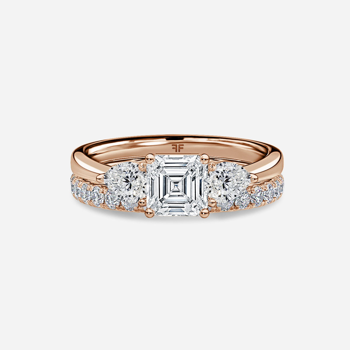 Vivian Solitaire Pavé Band Bridal Set