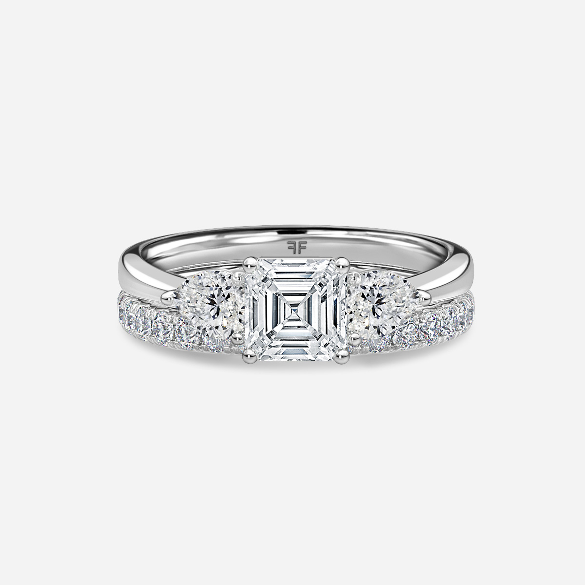 Vivian Solitaire Pavé Band Bridal Set