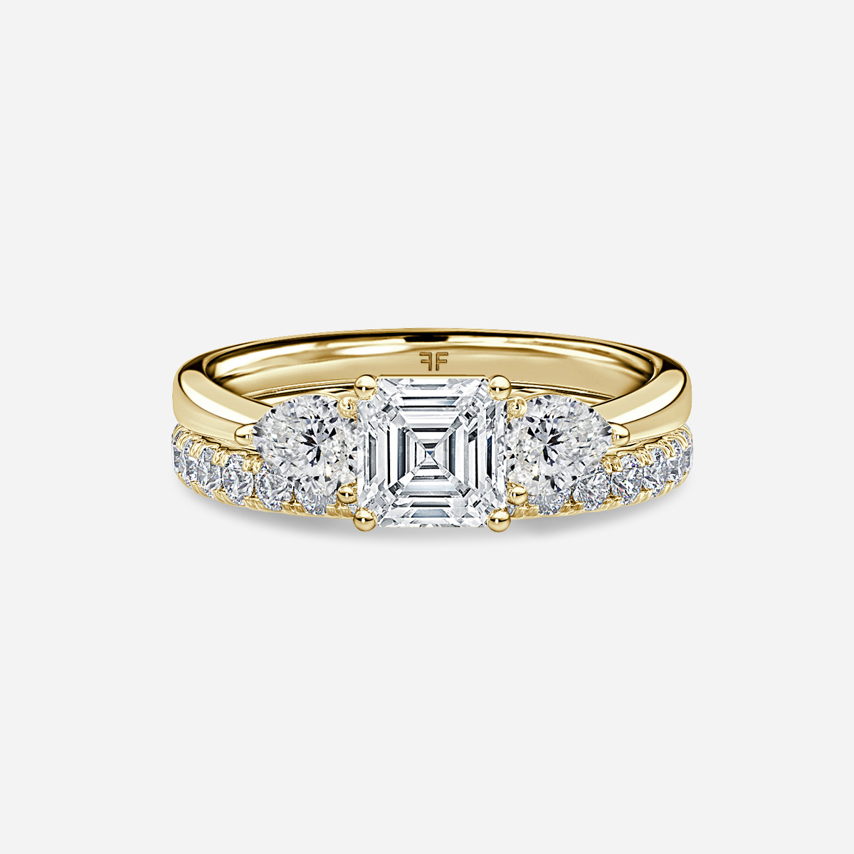 Vivian Solitaire Pavé Band Bridal Set