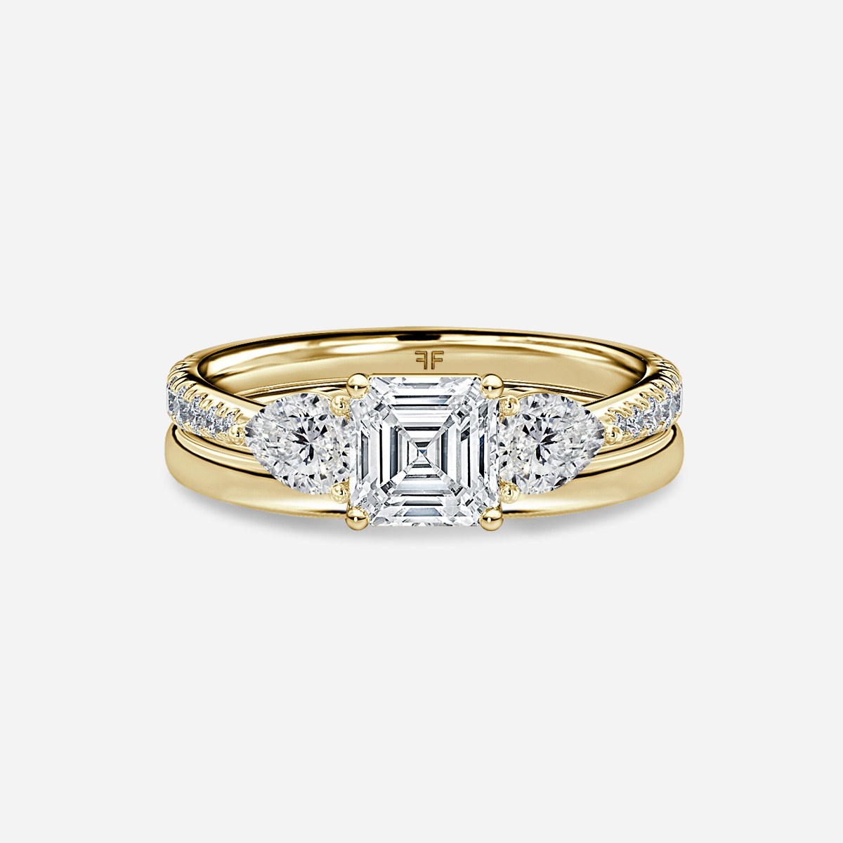 Vivian Plain Band Bridal Set