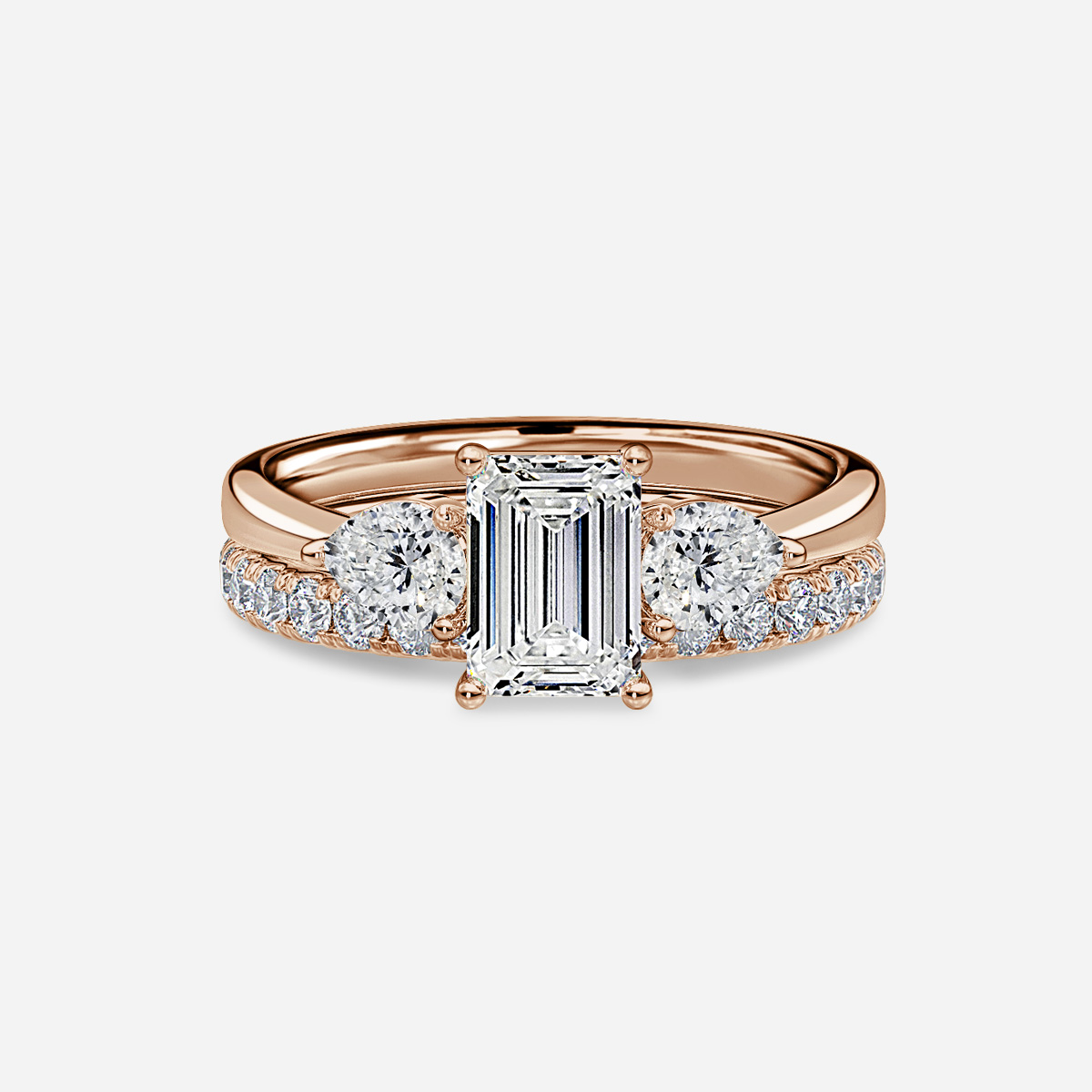 Vivian Solitaire Pavé Band Bridal Set
