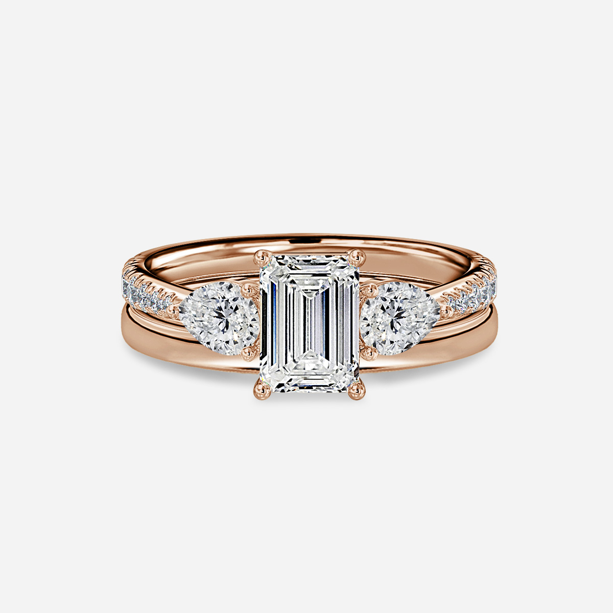 Vivian Plain Band Bridal Set
