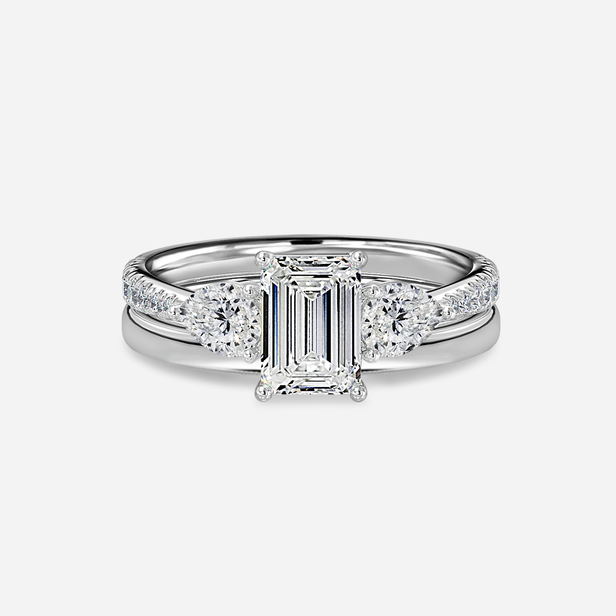 Vivian Plain Band Bridal Set