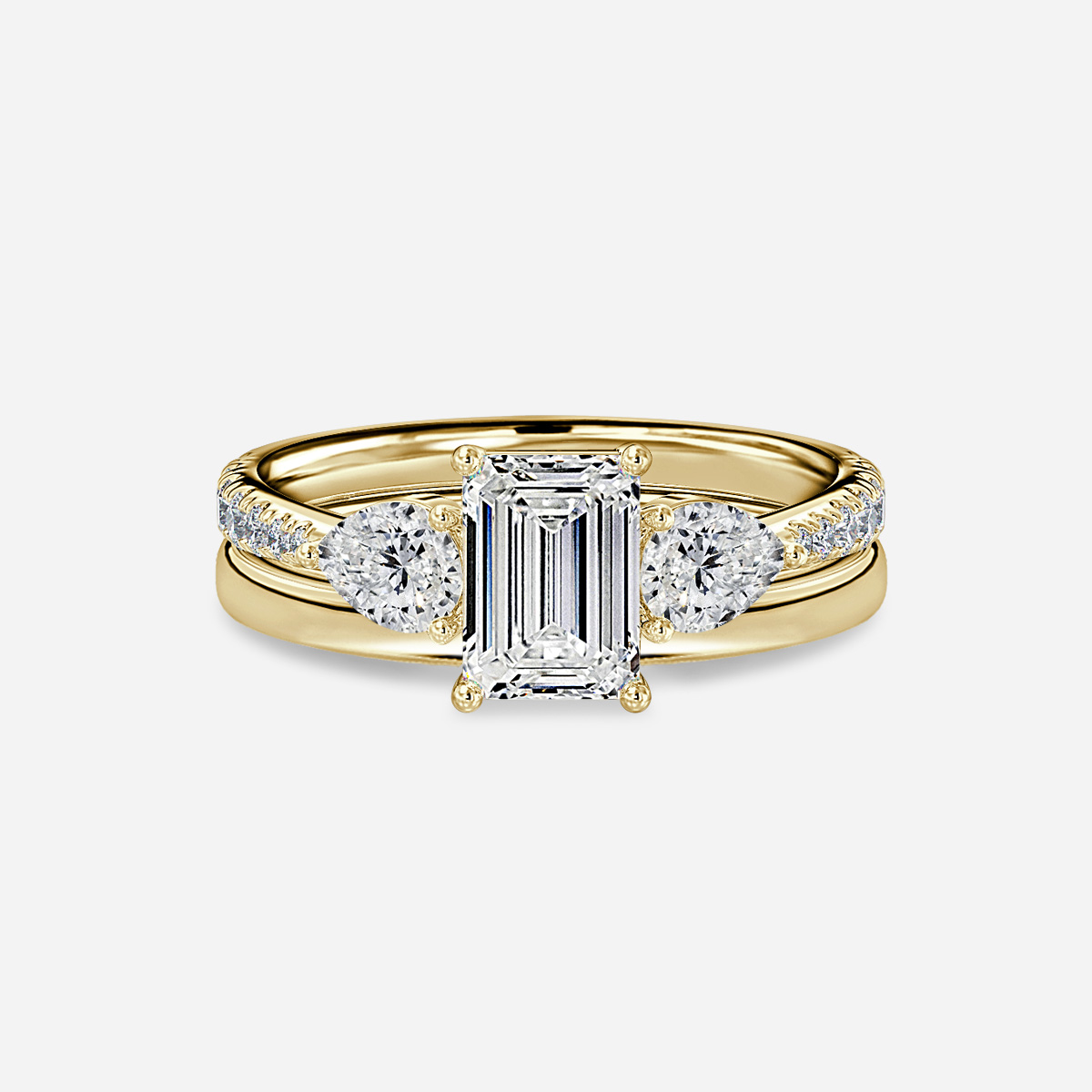 Vivian Plain Band Bridal Set