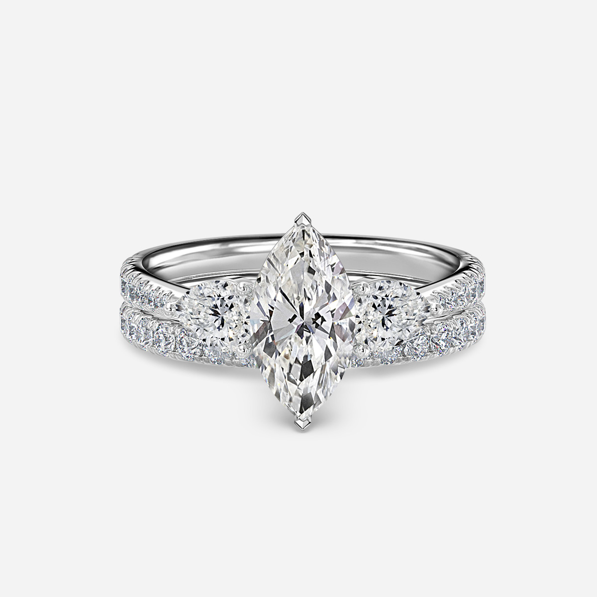 Vivian Pavé Band Bridal Set