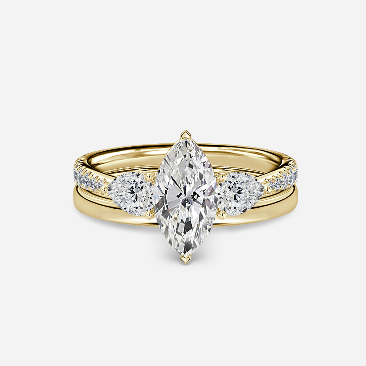Vivian Plain Band Bridal Set