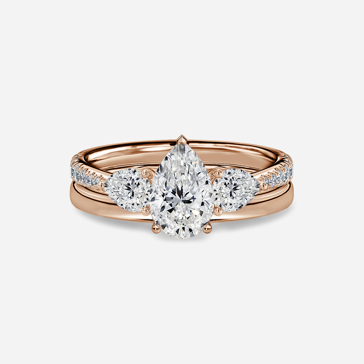 Vivian Plain Band Bridal Set