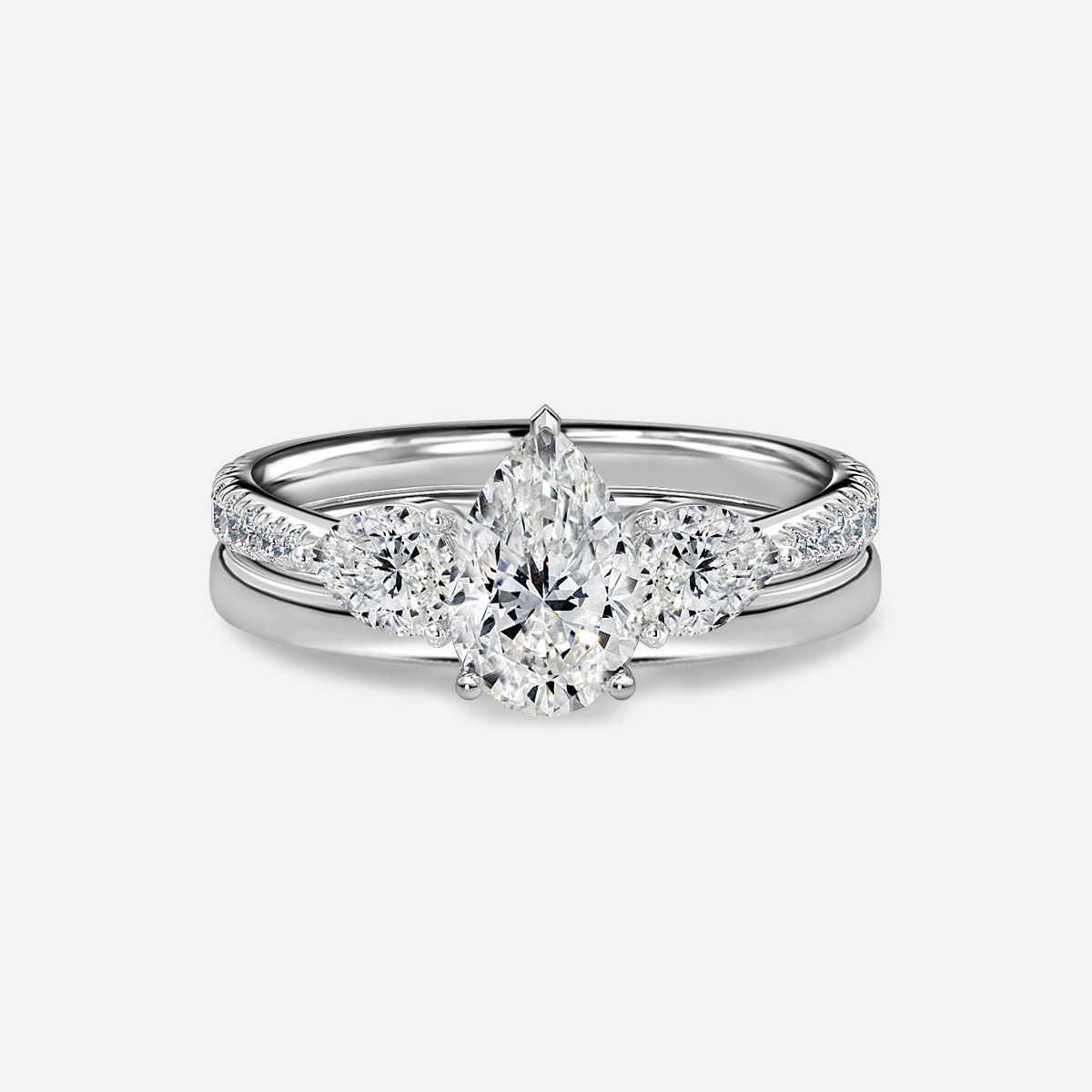 Vivian Plain Band Bridal Set